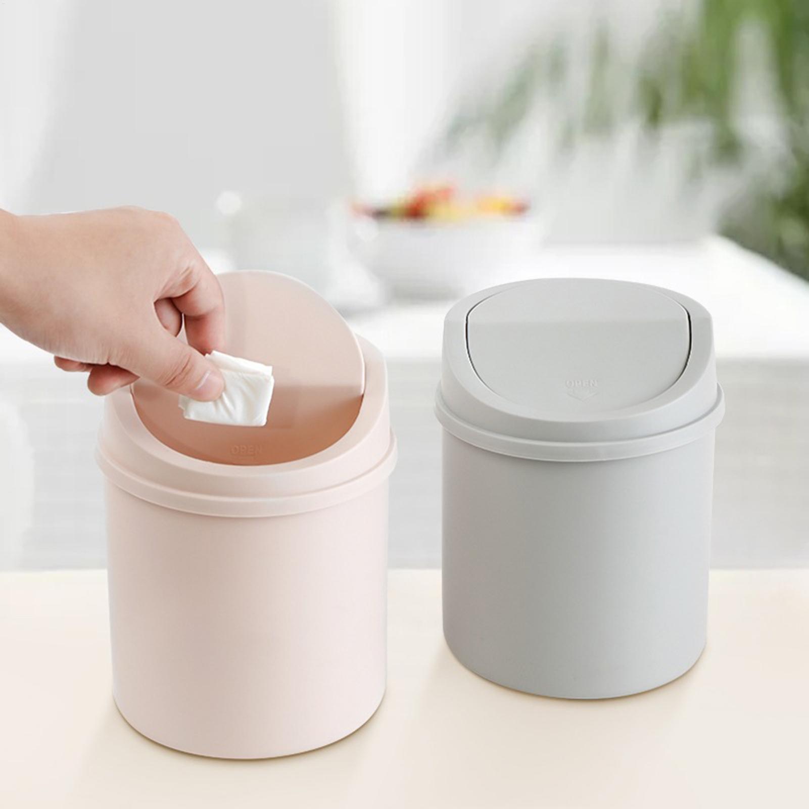 Interior Design Your Home - ミニデスクトップビン小さなゴミ箱カバー付きチューブ寝室のゴミ箱ゴミ箱クリーン収納ボックス家庭用デスク用