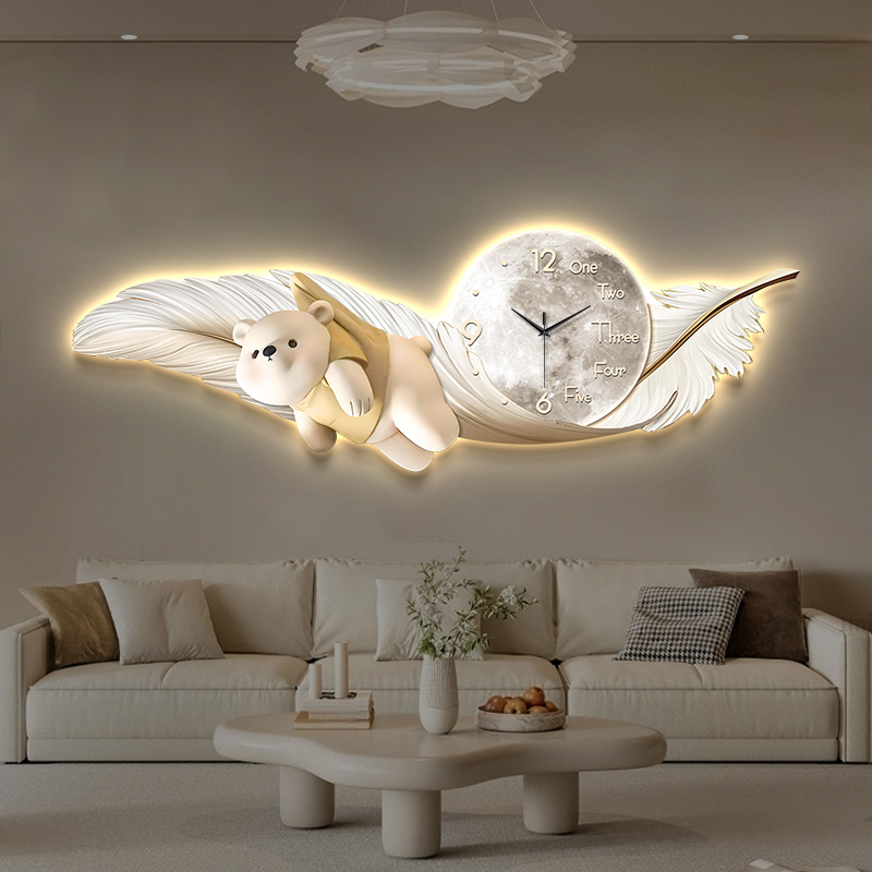 Interior Design Luxury House - 豪華な大型壁掛け時計 温度・日付表示 ヨーロッパデザイン ハウス時計 壁掛けデジタル時計 可愛いインテリア