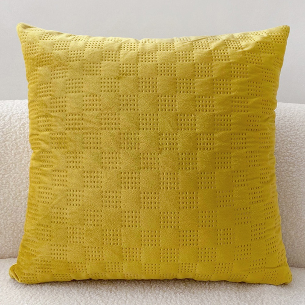 Velvet Cushion Cover - CIFBUY モール ノルディック パンチング加工 チェック柄 ベルベット