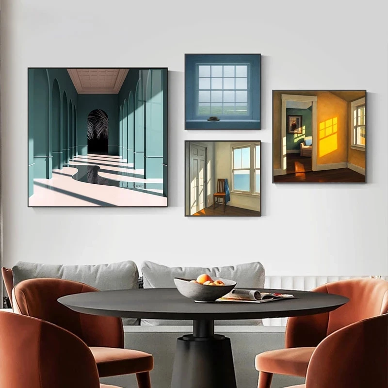 Interior Design Apartment - 北欧窓外風景キャンバス絵画プリント風景インテリア壁アートポスターキャンバス画像家の装飾用