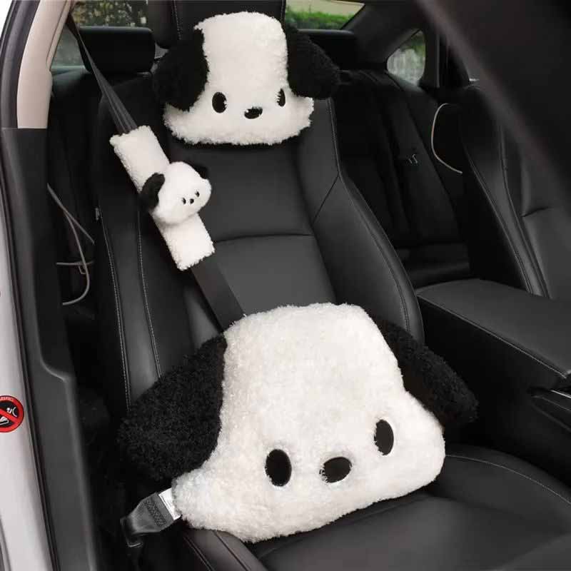 Interior Design Concept - 漫画の車のぬいぐるみ腰枕ヘッドレスト固定弾性バンド脊椎を落ち着かせるデザイン柔らかく快適な子犬実用的な車のインテリア