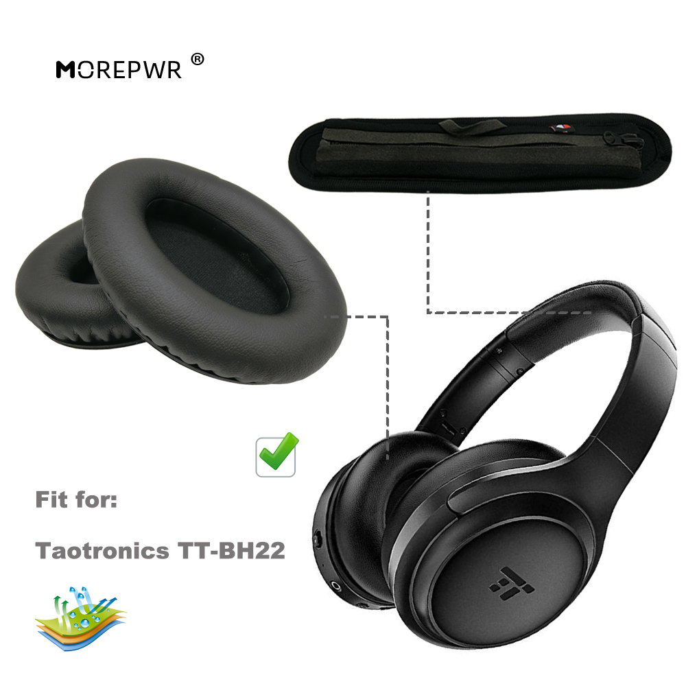 Velvet Cushion Cover - 交換用イヤーパッドtaotronics TT-BH22 tt BH22セットヘッドバンド革クッションベルベット耳あてイヤホンスリーブカバー