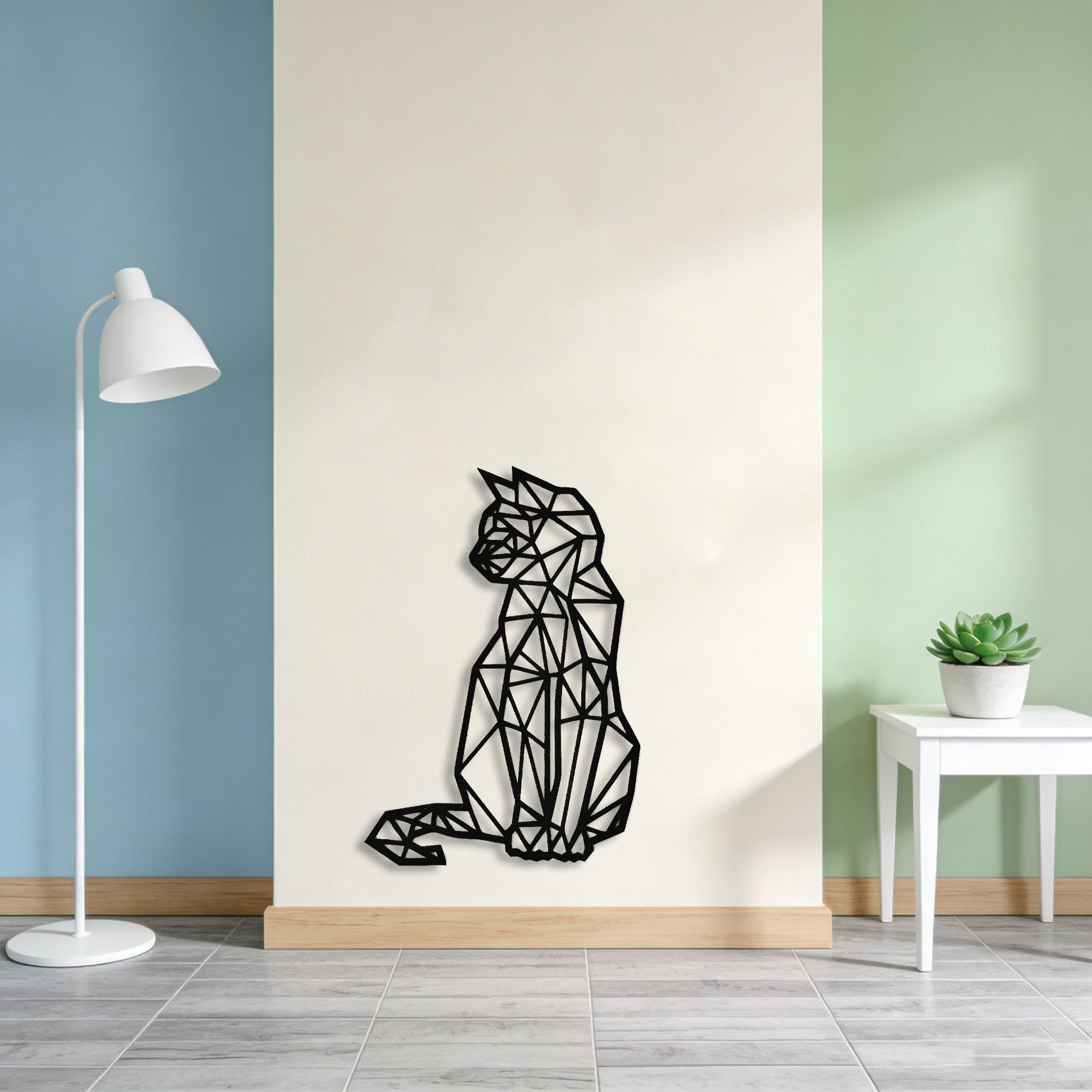 Interior Design Modern - CIFBUY 鉄製ウォールアートメタル猫吊り下げ装飾防錆シルエットオーナメントリビングルーム寝室用