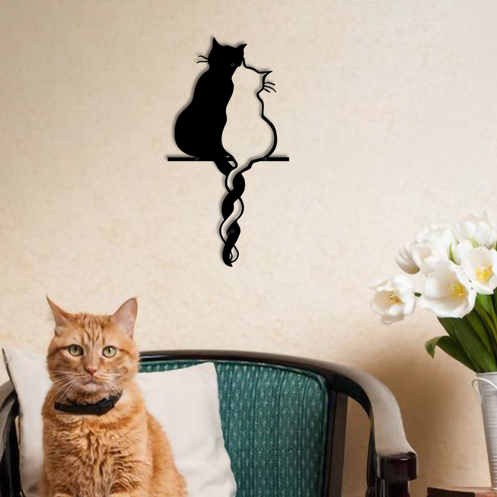 Interior Design Modern - 猫の壁のための金属製の家の装飾品,吊り下げられた壁のオーナメント,ロマンス,リビングルーム,ベッドルーム,家の装飾