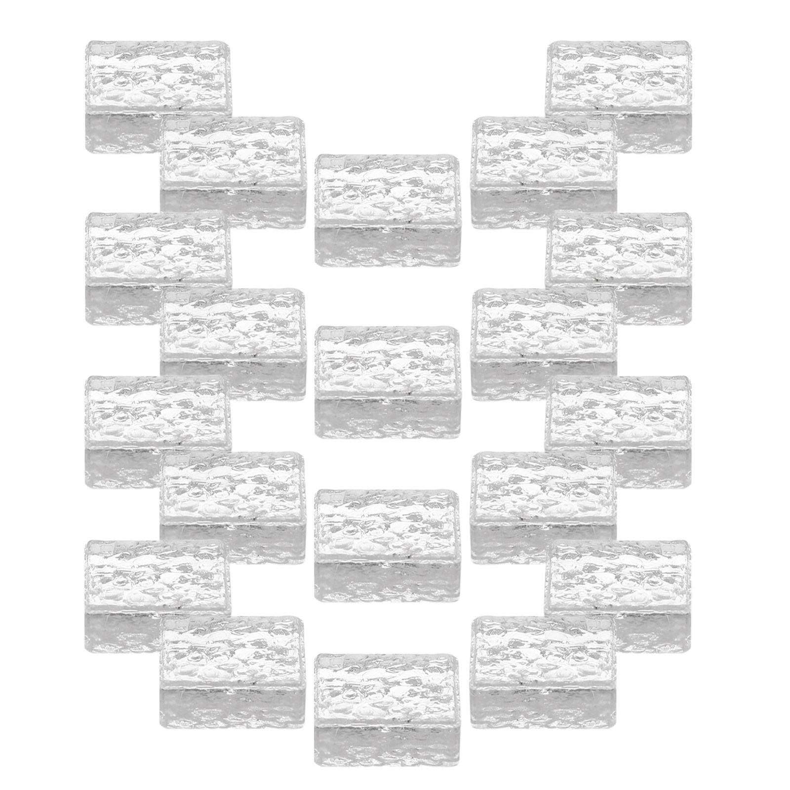 Interior Design Elements - 20個のクリスタルガラスミニレンガ正方形透明リアルなミニチュア建築要素ドールハウスインテリアデザインデスク用