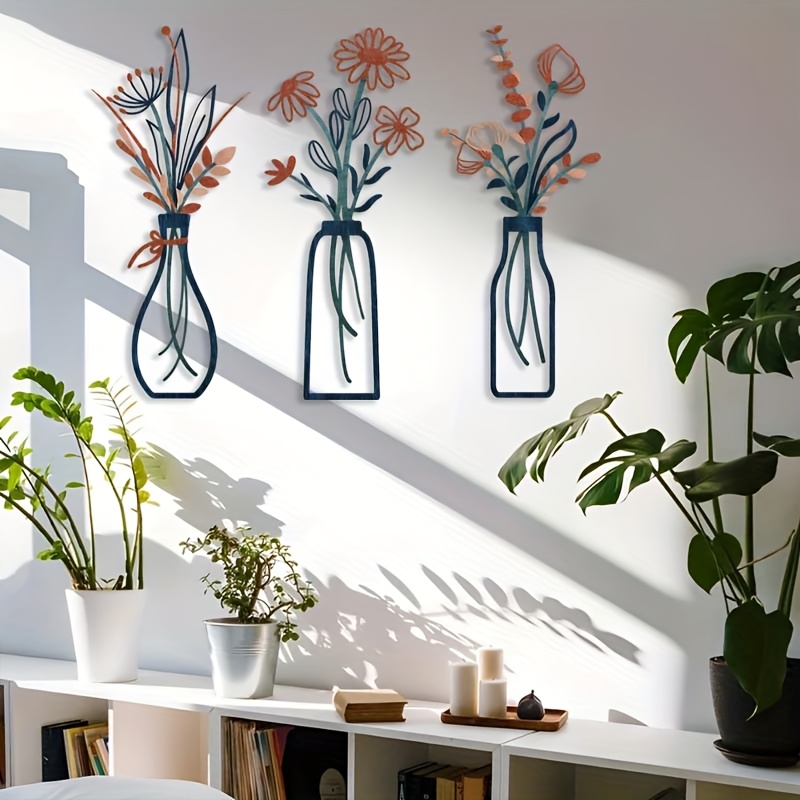 3つの大きな花柄の壁掛け彫刻 - モダンなファームハウス装飾 - Interior Design Modern のレビューと価格
