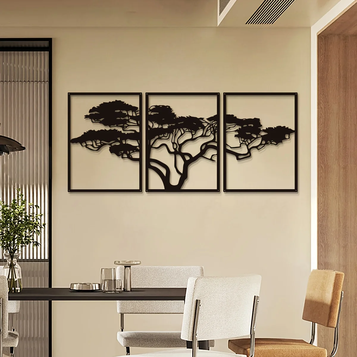 3 個ブラックメタル壁アート装飾生命の木メタルツリーウォール - Interior Design Modern のレビューと価格