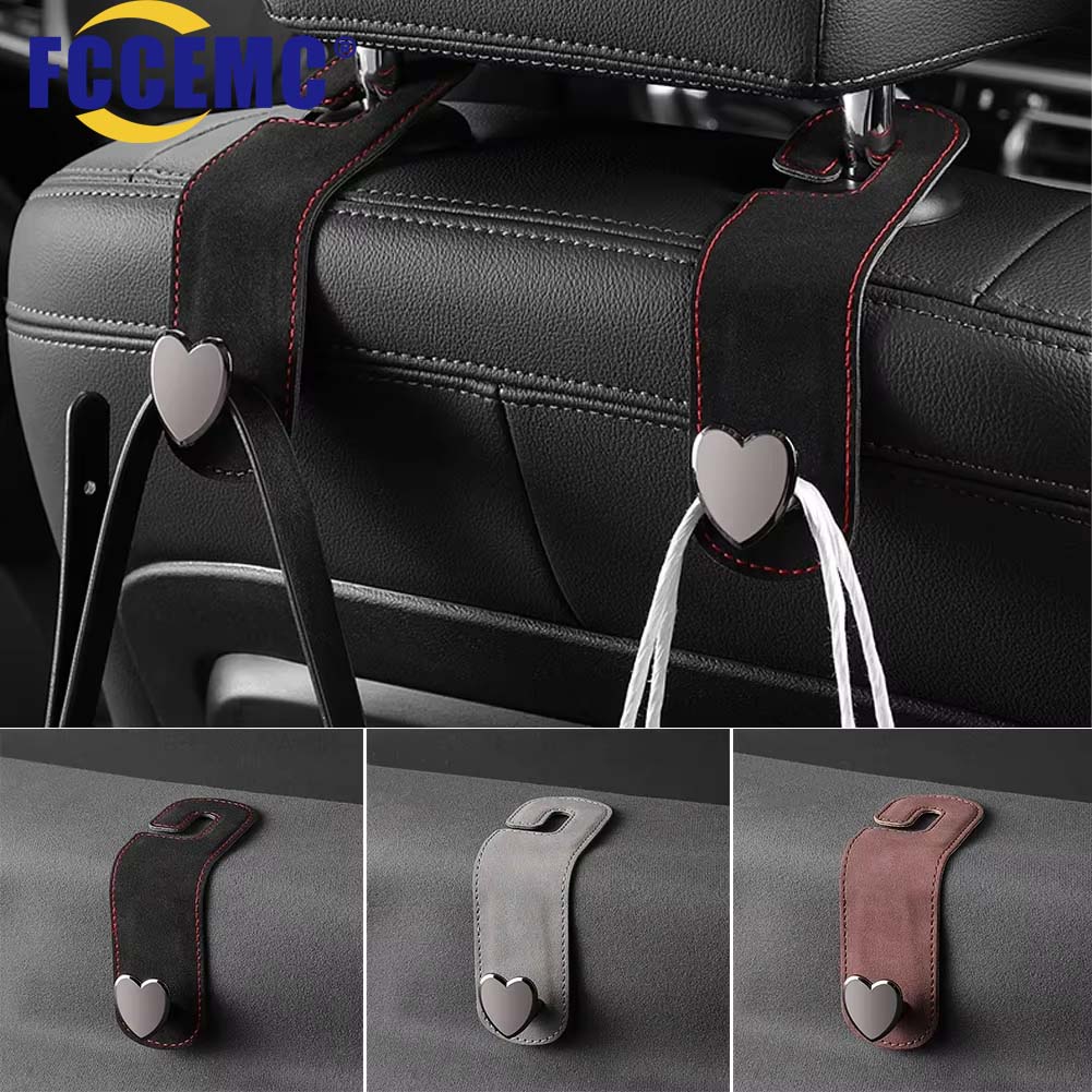 カーシートヘッドレストフック ハート型デザイン スエード製収 - Interior Design Concept のレビューと価格