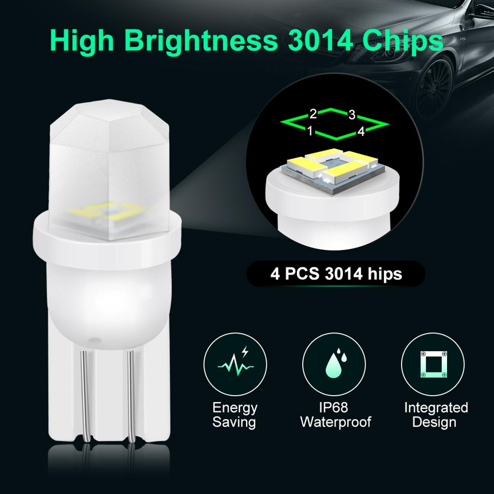 10 個セラミック T10 W5W LED 電球 194 1 - Interior Design Elements のレビューと価格