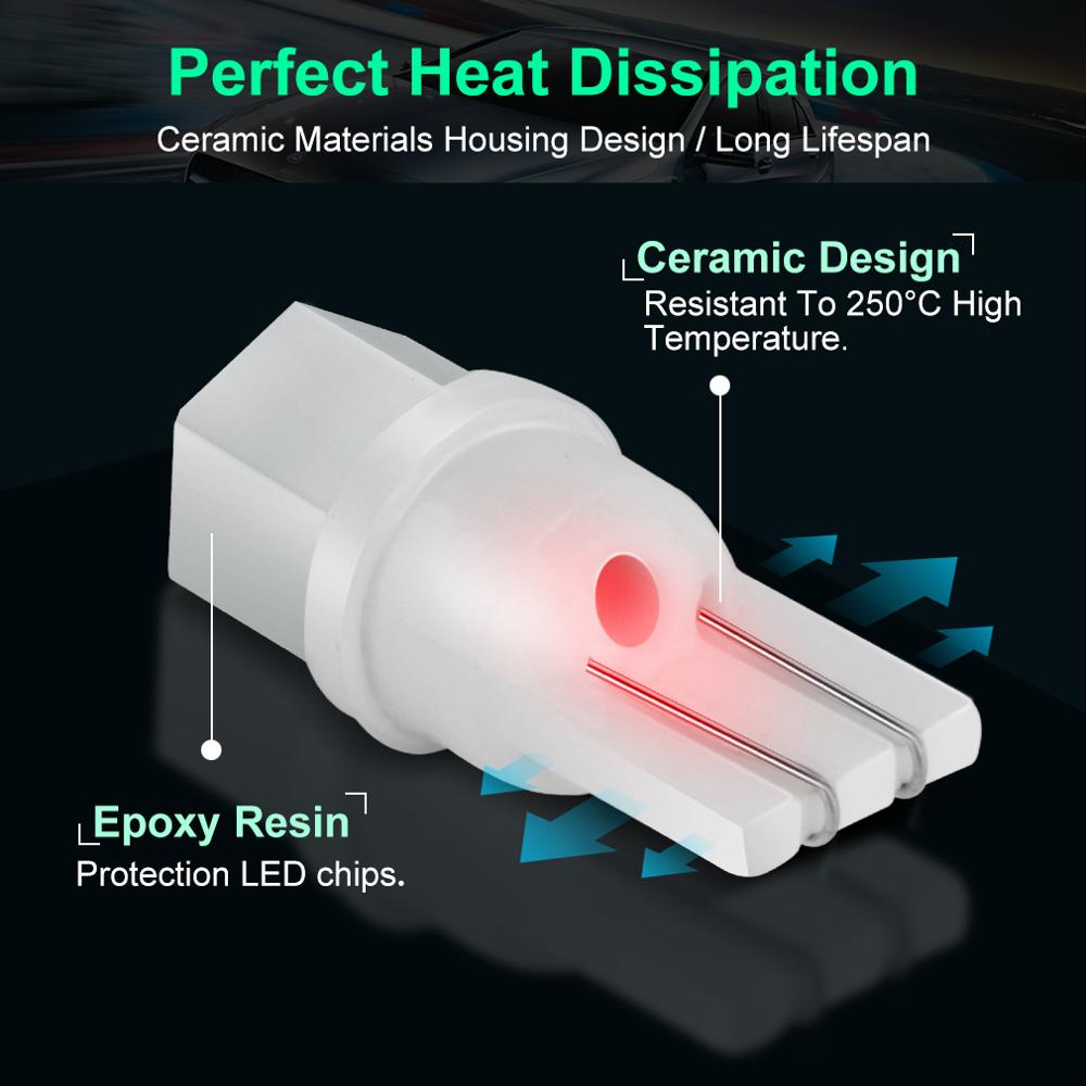 10 個セラミック T10 W5W LED 電球 194 1 - Interior Design Elements のレビューと価格