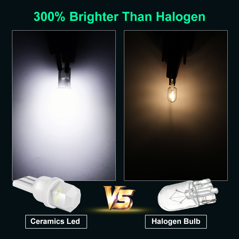 10 個セラミック T10 W5W LED 電球 194 1 - Interior Design Elements のレビューと価格