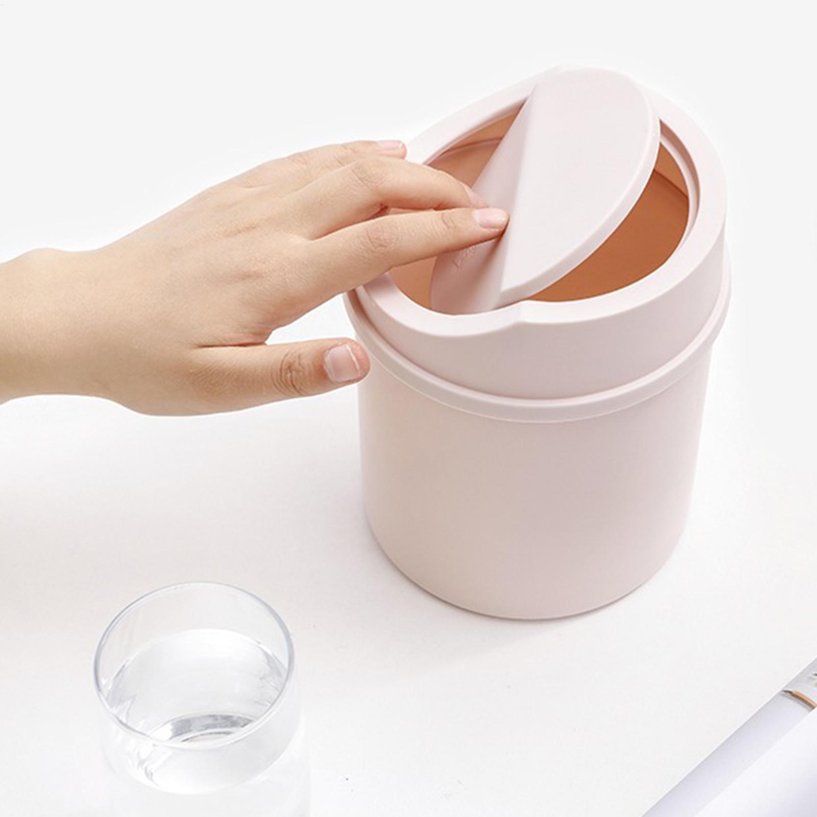 1pc ミニプラスチックデスクトップゴミ箱蓋付き円筒形卓上ゴ - Interior Design Your Home のレビューと価格