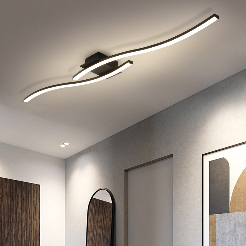 モダンなミニマリストブラックシーリングライト寝室LEDペンダ - Interior Design Elements のレビューと価格