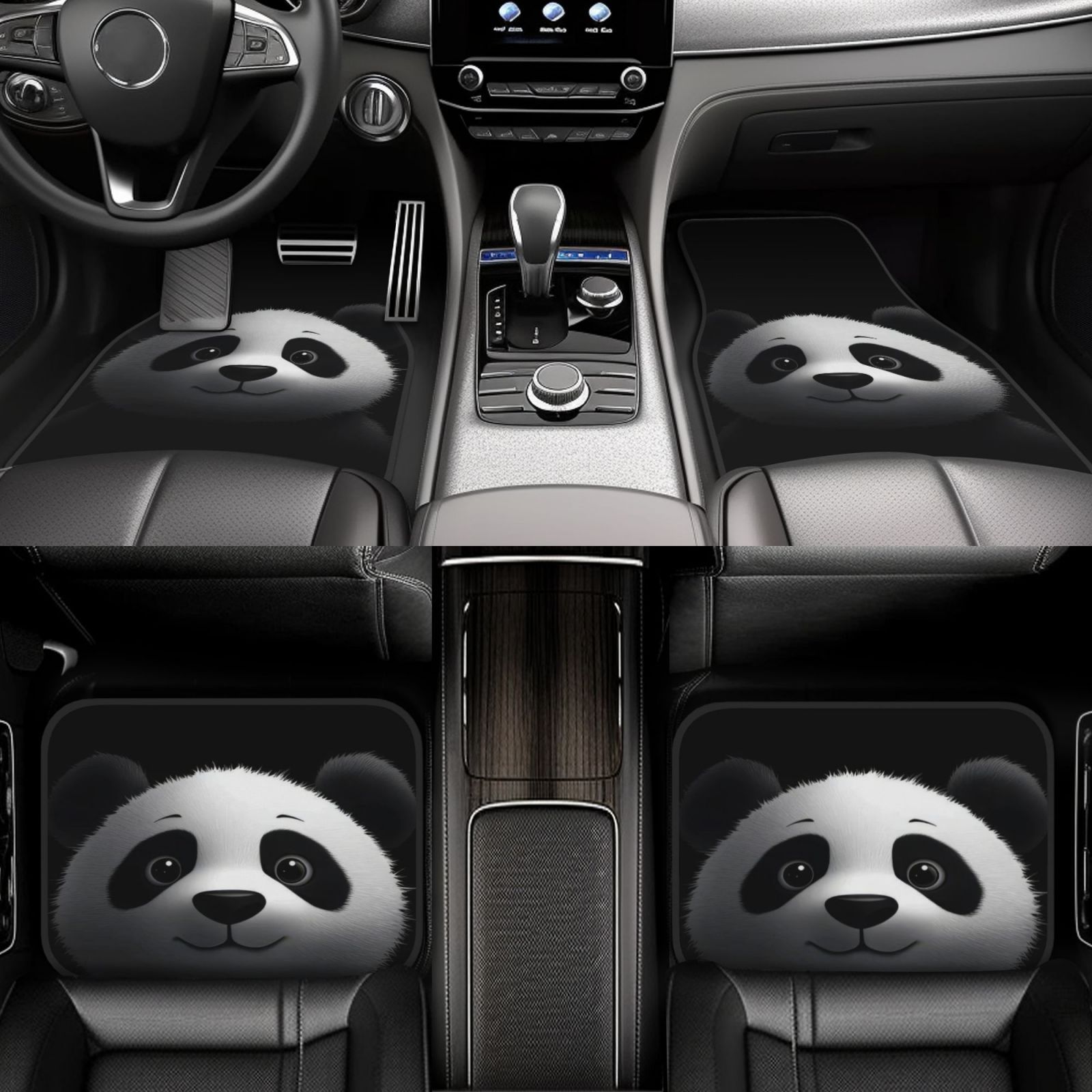 4 個のファッショナブルなカーマット、パンダのプリント要素、 - Interior Design Elements のレビューと価格
