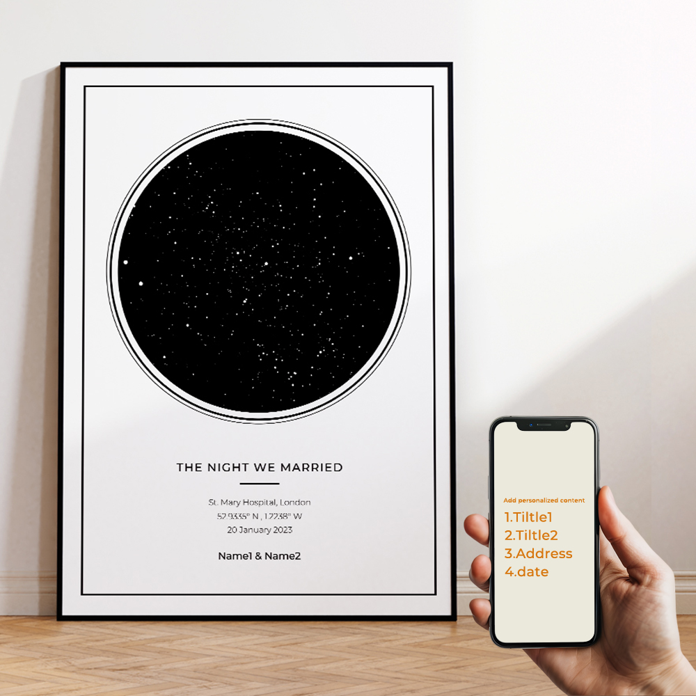 現代風カスタムパーソナライズ夜空星図ウォールアートキャンバス - Interior Design Room のレビューと価格