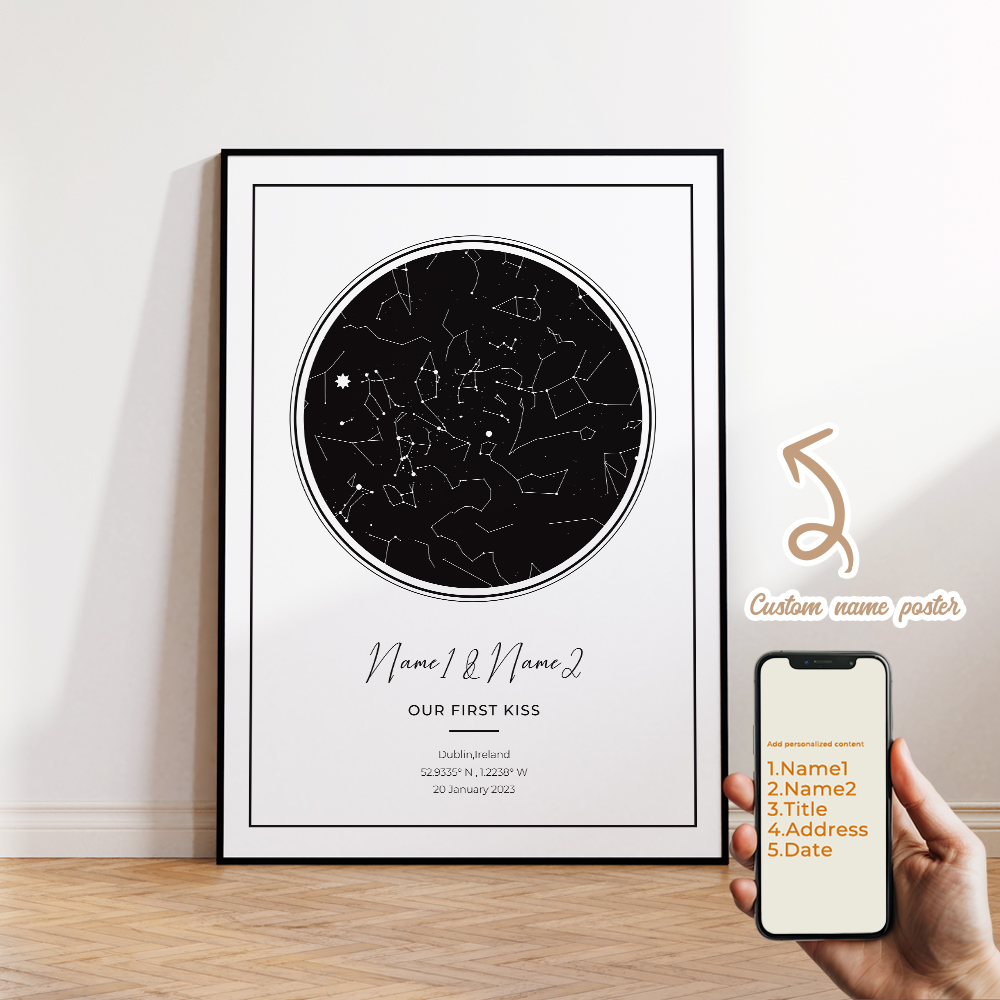 現代風カスタムパーソナライズ夜空星図ウォールアートキャンバス - Interior Design Room のレビューと価格