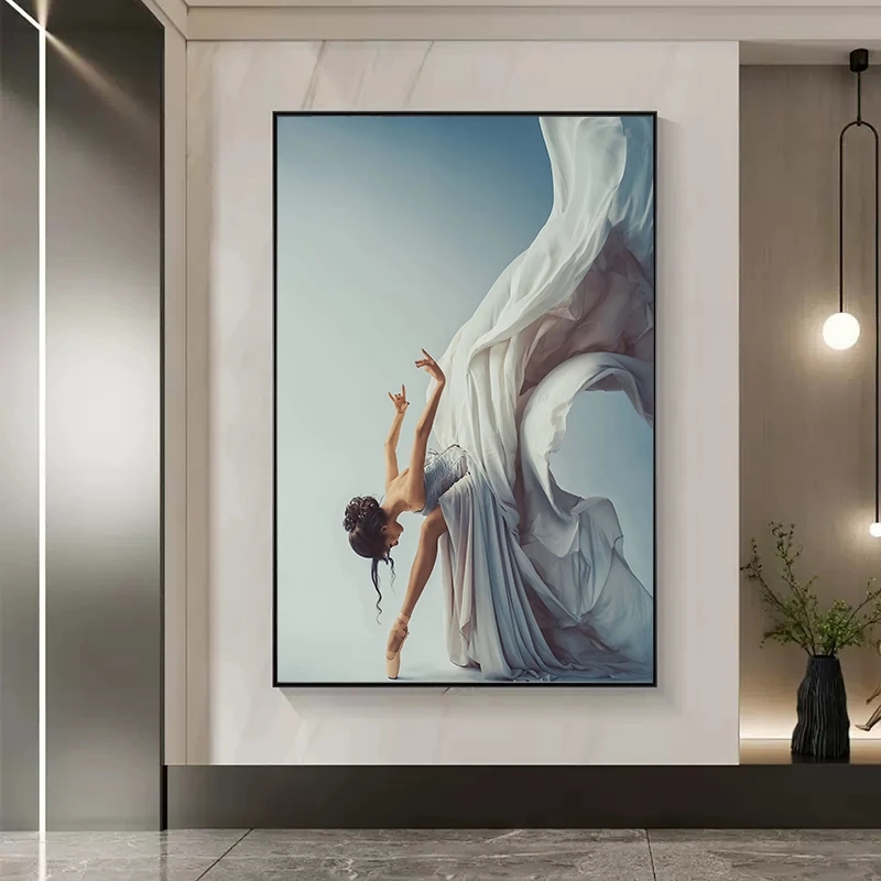 現代バレエダンスガールキャンバス絵画エレガントなダンサー壁ア - Interior Design Modern のレビューと価格