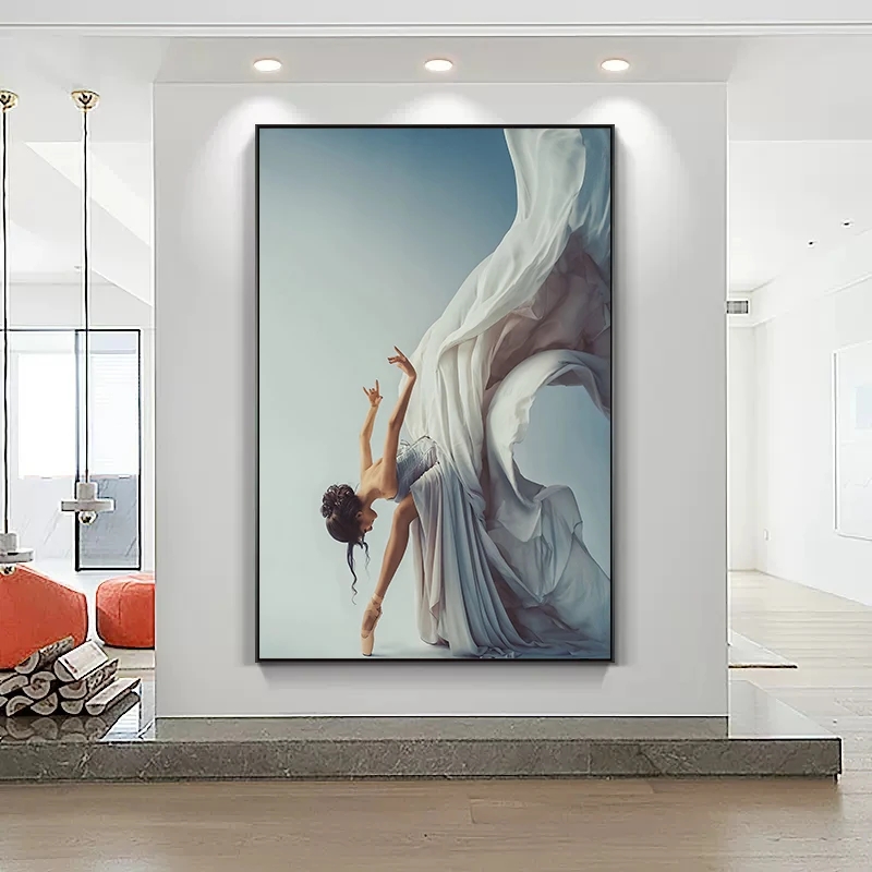 現代バレエダンスガールキャンバス絵画エレガントなダンサー壁ア - Interior Design Modern のレビューと価格