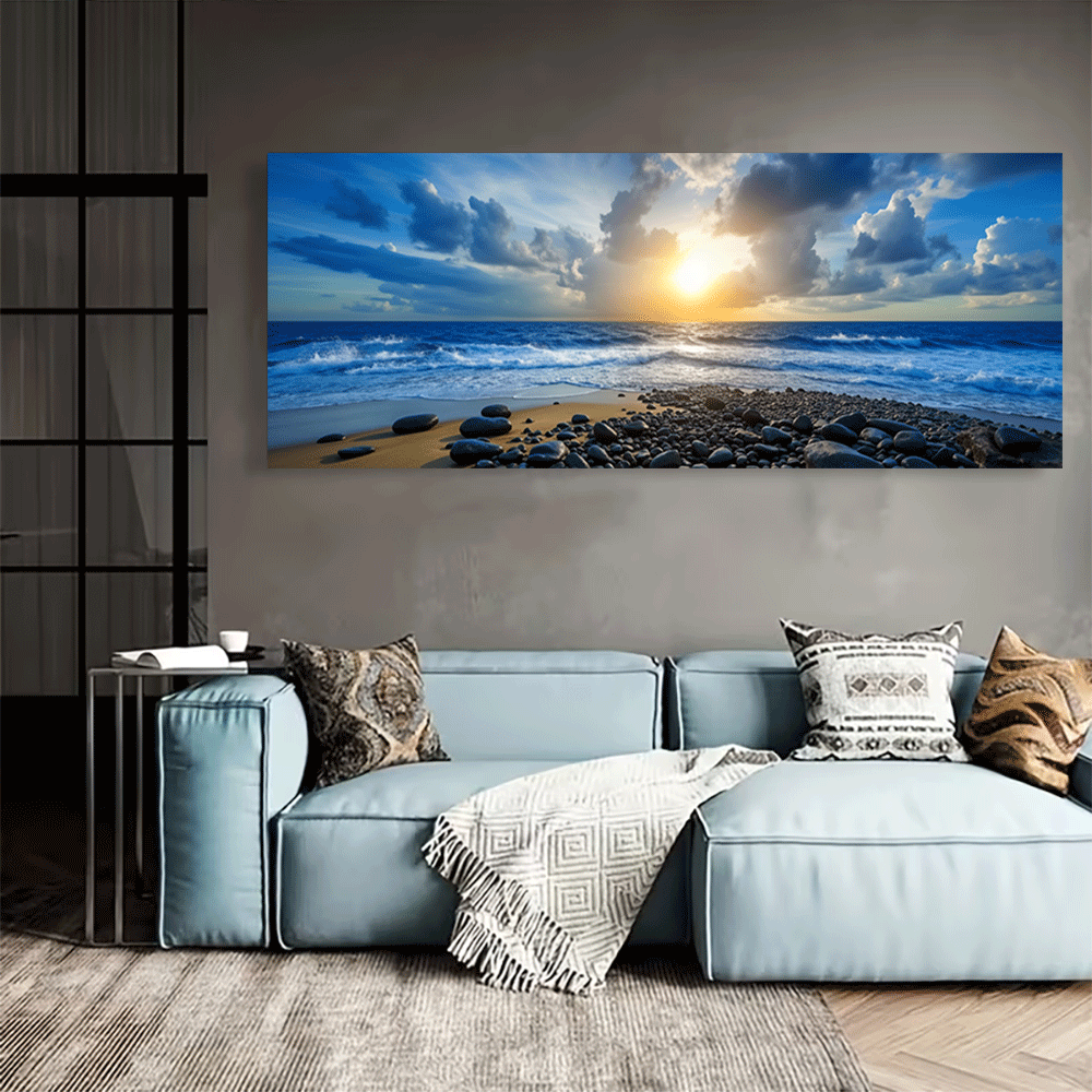 1PC-キャンバスポスター非フレーム化された海の夕日ビーチパ - Interior Design Apartment のレビューと価格