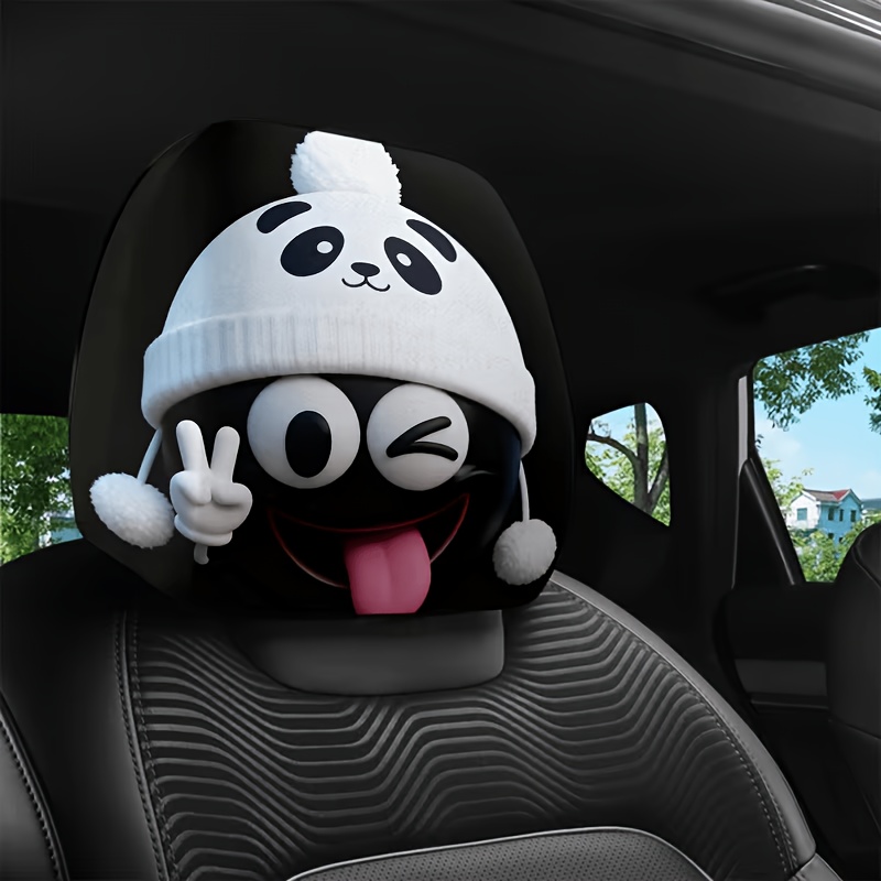 1/2個入り 車用ヘッドレストカバー、かわいい漫画のパンダの - Interior Design Emoji のレビューと価格