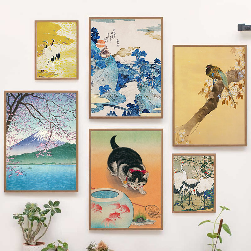 日本の葛飾北斎キャンバス絵画ウォールアートポスタープリント富 - Interior Design Modern のレビューと価格
