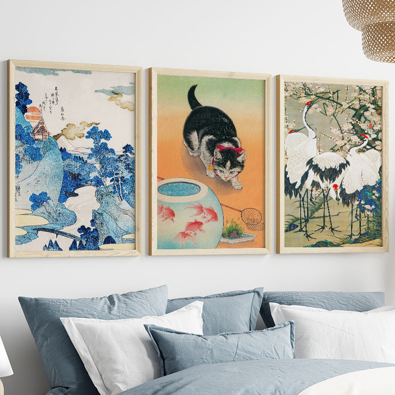 日本の葛飾北斎キャンバス絵画ウォールアートポスタープリント富 - Interior Design Modern のレビューと価格